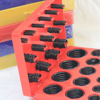 382 Pcs NBR 70 Shore V-tipo conjunto de sello combinado de aceite para anillos O de pulgadas rojas y diseño tipo V